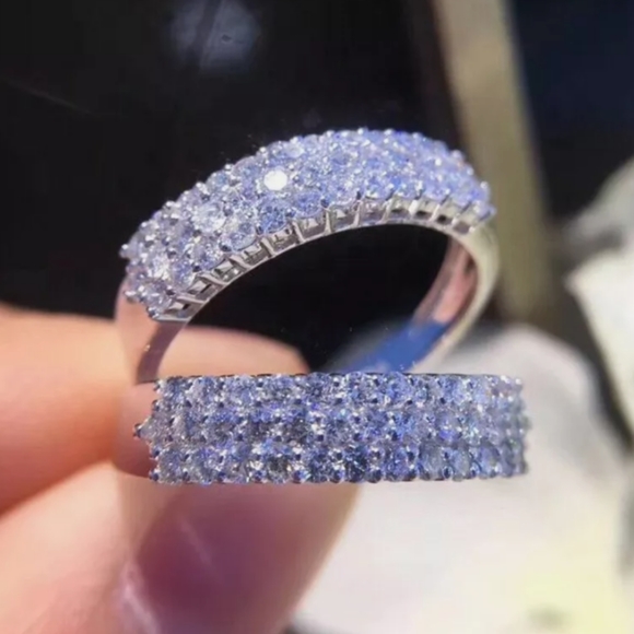 DIAMOND WEDDING/ENGAGEMENT RING 925s SIZE 7,8 AND 9 - Picture 3 of 4